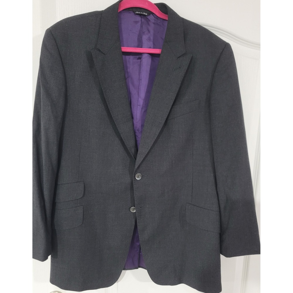 Paul Smith London Byard Men's Wool Charcoal Grey 2 Button Blazer Size 44 Regular
